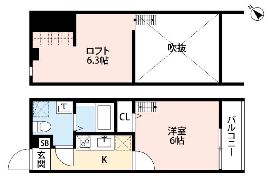 SIZZLE 01(1K/2階)の間取り写真