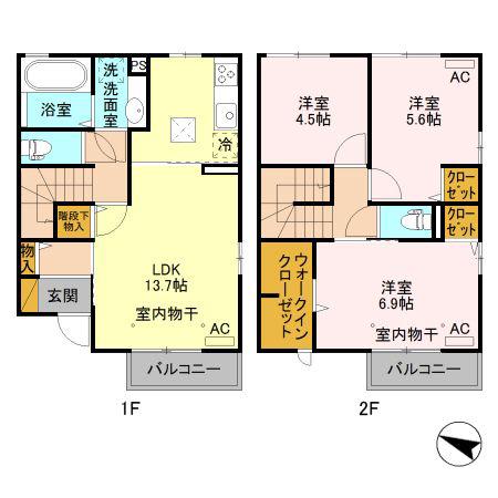 ワイ・ヴィクトワール C(3LDK/1階)の間取り写真