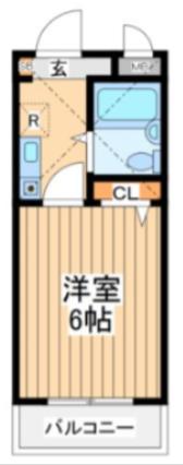メビウスメルズ(1K/2階)の間取り写真