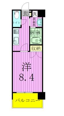 アーク松戸レジデンス(1K/8階)の間取り写真