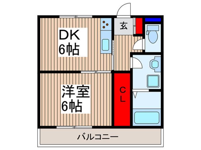 オーユーパレス四谷(1DK/2階)の間取り写真