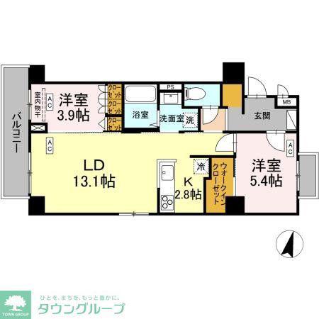ロイジェント西新井(2LDK/4階)の間取り写真