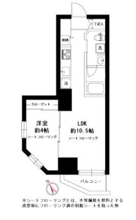 ラ・ペルラ文京小石川(1LDK/5階)の間取り写真