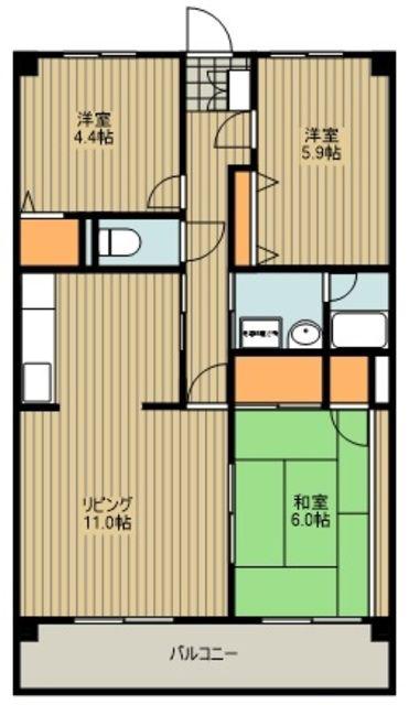ベルヴェール大泉(3LDK/2階)の間取り写真