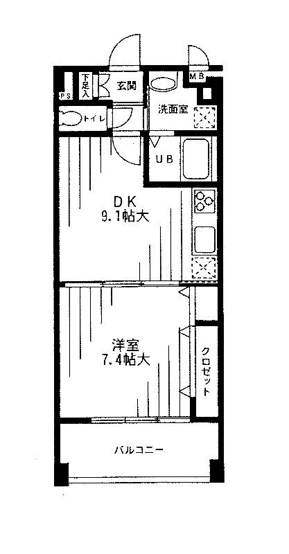 カーサヴィレッタII(1LDK/3階)の間取り写真
