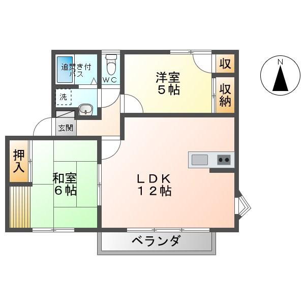 リディア小島(2LDK/2階)の間取り写真