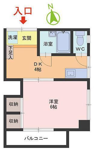 ボナール四ツ井(1DK/3階)の間取り写真