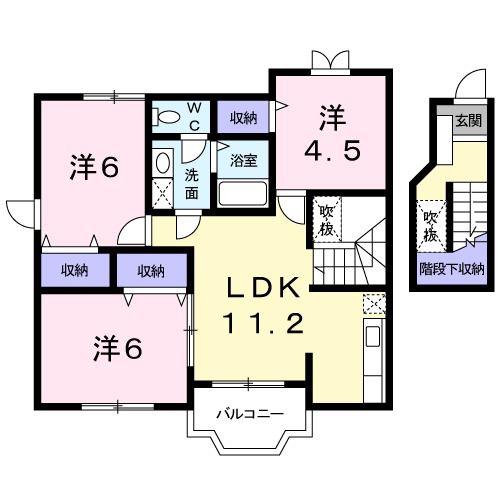 サンハイムエレガンスII(3LDK/2階)の間取り写真