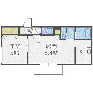 アクアトピア福住(1LDK/4階)の間取り写真