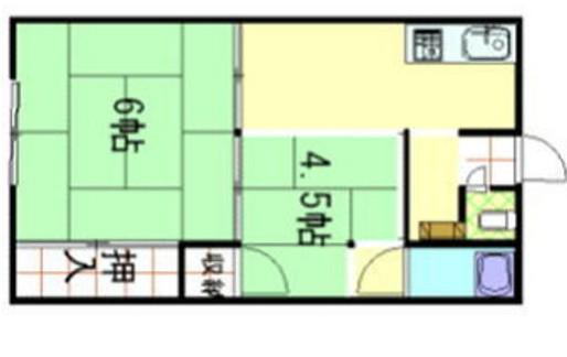 コーポ橋詰(2K/1階)の間取り写真