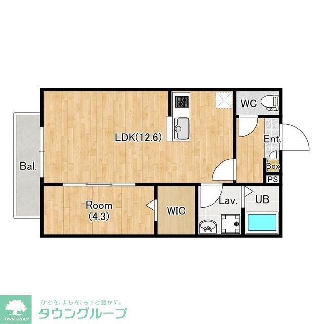 ジーメゾン桶川(1LDK/2階)の間取り写真