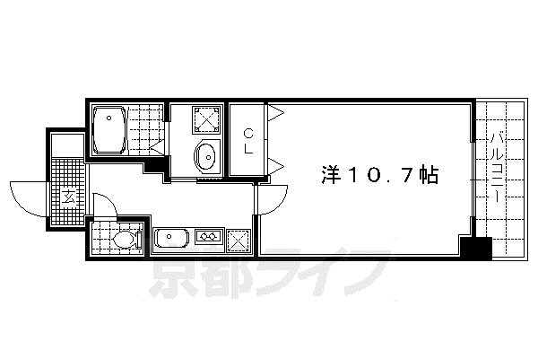 エスリード西小路御池(1K/2階)の間取り写真