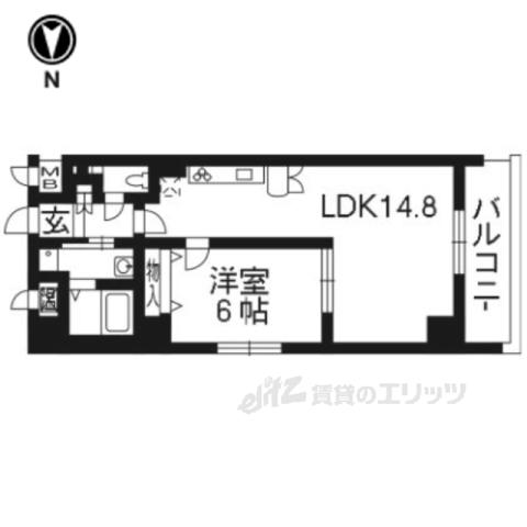 インベスト京都堀川(1LDK/3階)の間取り写真