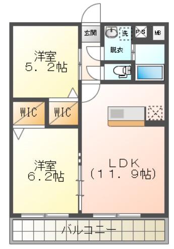 メルローズ寿第1(2LDK/1階)の間取り写真