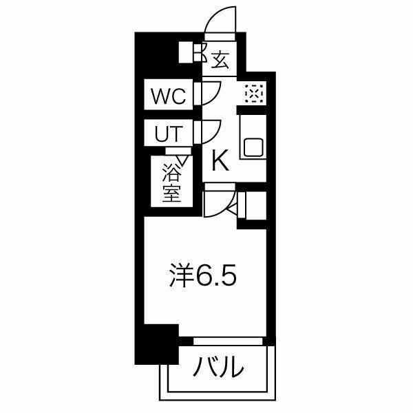 メイクス今池PRIME(1K/11階)の間取り写真