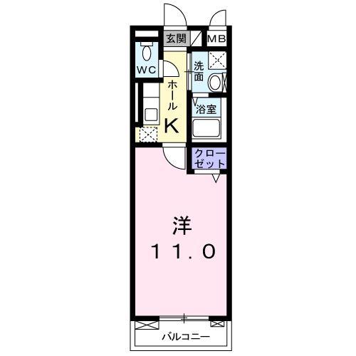エストレーヤ東加古川(1K/3階)の間取り写真