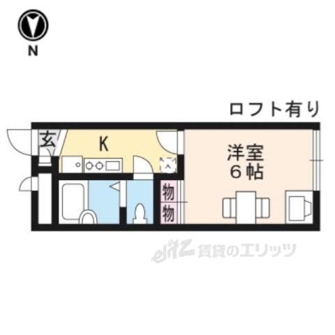 レオパレス嵐山Ⅱ(1K/2階)の間取り写真