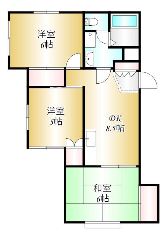 メゾン桝形(3DK/1階)の間取り写真