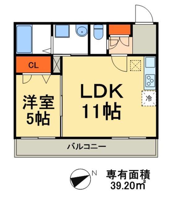 BRANCHE弐番館(1LDK/1階)の間取り写真