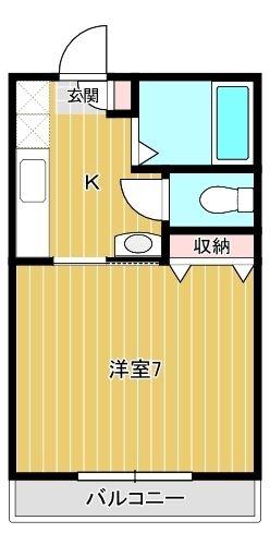 LEBEN EIGHTSII(1K/2階)の間取り写真