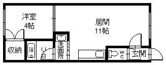フォレストI(1LDK/2階)の間取り写真