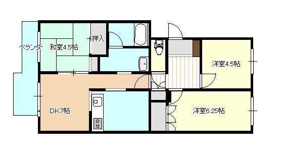 木の実マンション(3DK/11階)の間取り写真