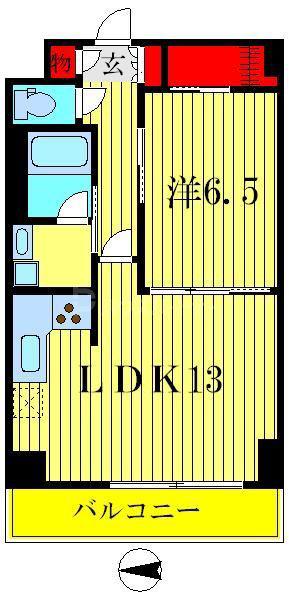 サウンド立石(1LDK/12階)の間取り写真