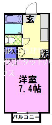 ハイツ高橋A棟(1K/2階)の間取り写真
