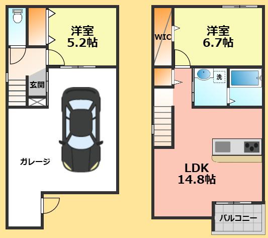 DREAMER(2LDK/1階)の間取り写真
