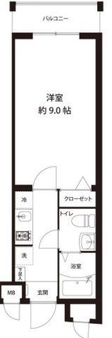 レオーネ馬込(1K/4階)の間取り写真