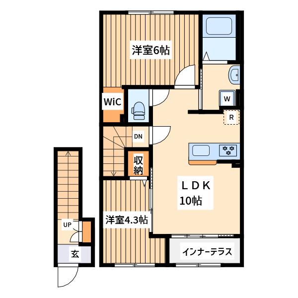 ルナ クレセンテⅢ(2LDK/2階)の間取り写真