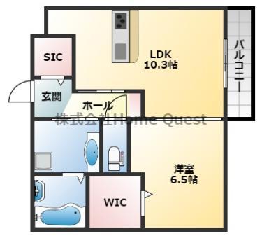 LARGO EBISU(1LDK/3階)の間取り写真