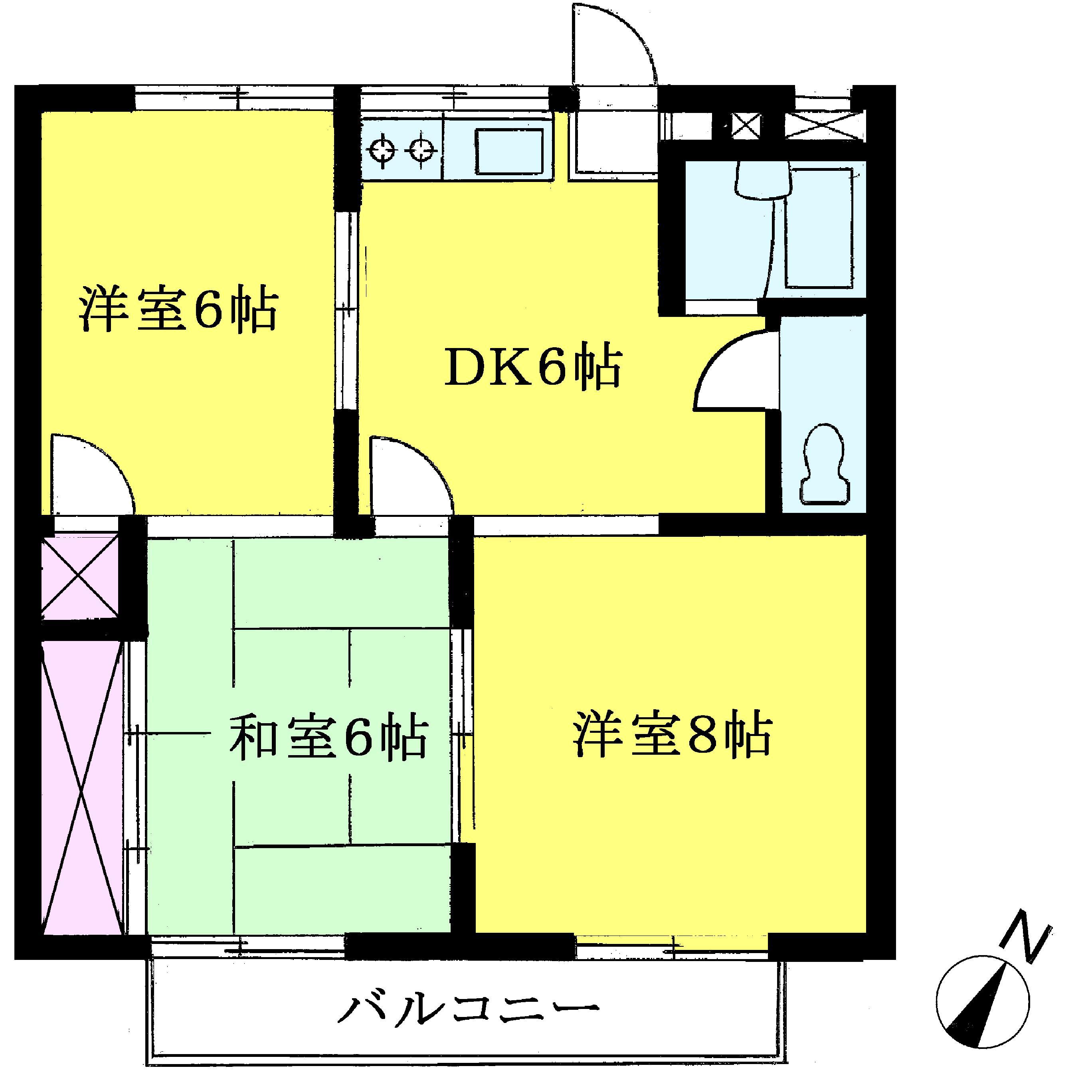 メゾン新井(3DK/1階)の間取り写真