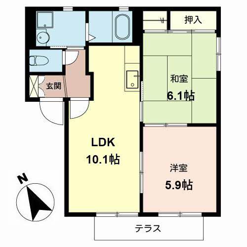ルミナスコート(2LDK/2階)の間取り写真