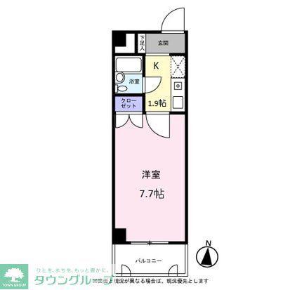 マンションふたば(1K/3階)の間取り写真
