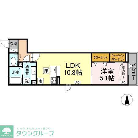 DBLESS大倉山(1LDK/1階)の間取り写真