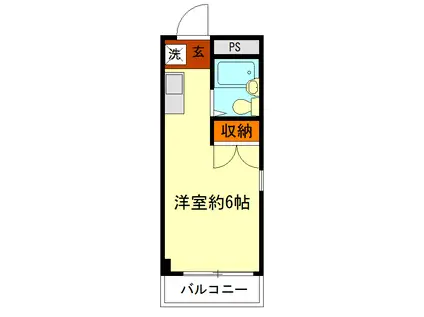 Aフラット(ワンルーム/3階)の間取り写真