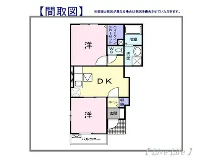 サン・ブライト(2DK/1階)の間取り写真