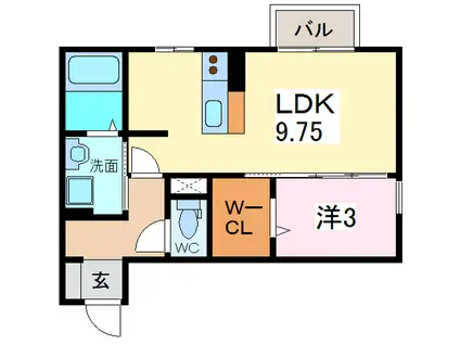 ブリーゼ舞崎(1LDK/1階)の間取り写真