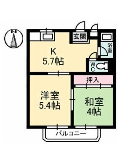 マンションフクミ(2K/1階)の間取り写真