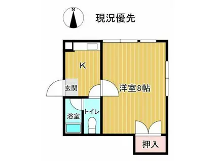 ダイヤ25東原B(1K/2階)の間取り写真