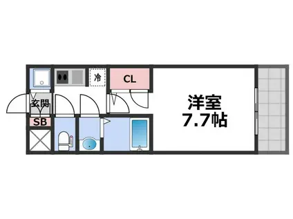 S-RESIDENCE高井田CENTRAL(1K/8階)の間取り写真