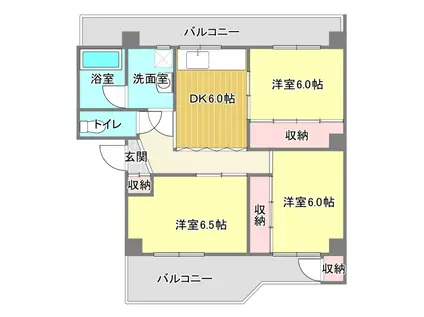 田内マンション(3DK/3階)の間取り写真