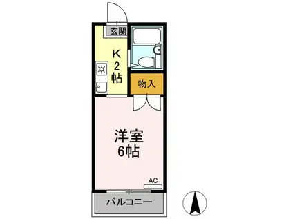 ジュネス昭島(1K/1階)の間取り写真