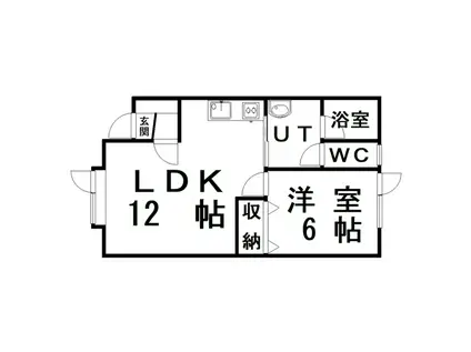 JUMEAUX(1LDK/2階)の間取り写真