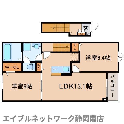 セレーノ・梨花(2LDK/2階)の間取り写真