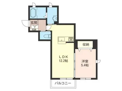 アンビシア(1LDK/2階)の間取り写真
