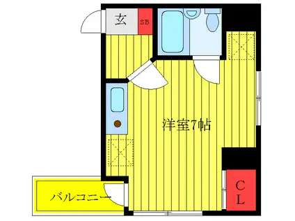 シャンティタカハシ(ワンルーム/6階)の間取り写真