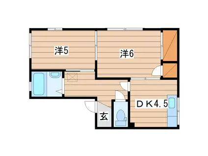 メゾンジュンA(2DK/2階)の間取り写真