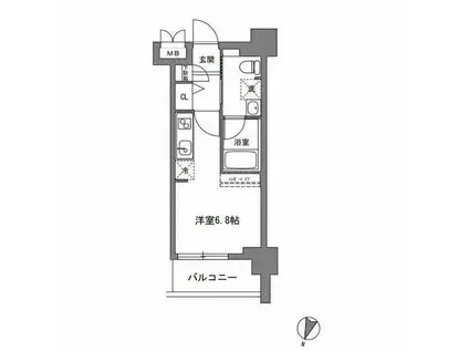 TLRレジデンス川崎大師(ワンルーム/4階)の間取り写真